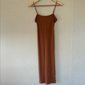 NWT Sage the label spaghetti strap bodycon Brown Dress XS